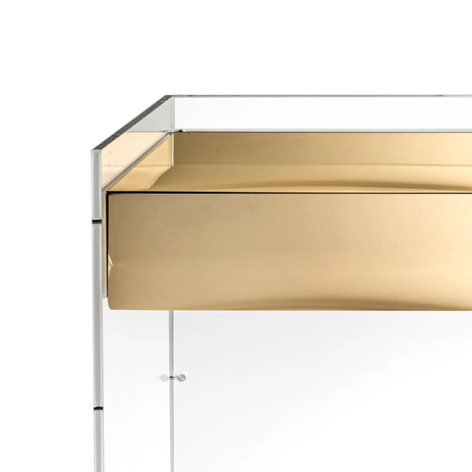 Mesa consola en tres acabados, fabricada en plexiglás, hecha en Italia - Fedra Viadurini