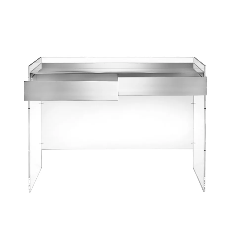 Mesa consola en tres acabados, fabricada en plexiglás, hecha en Italia - Fedra Viadurini