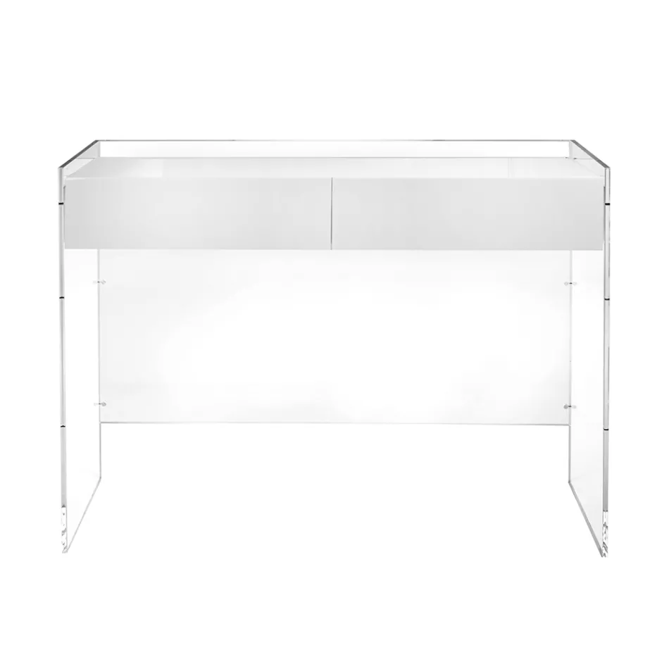 Mesa consola en tres acabados, fabricada en plexiglás, hecha en Italia - Fedra Viadurini
