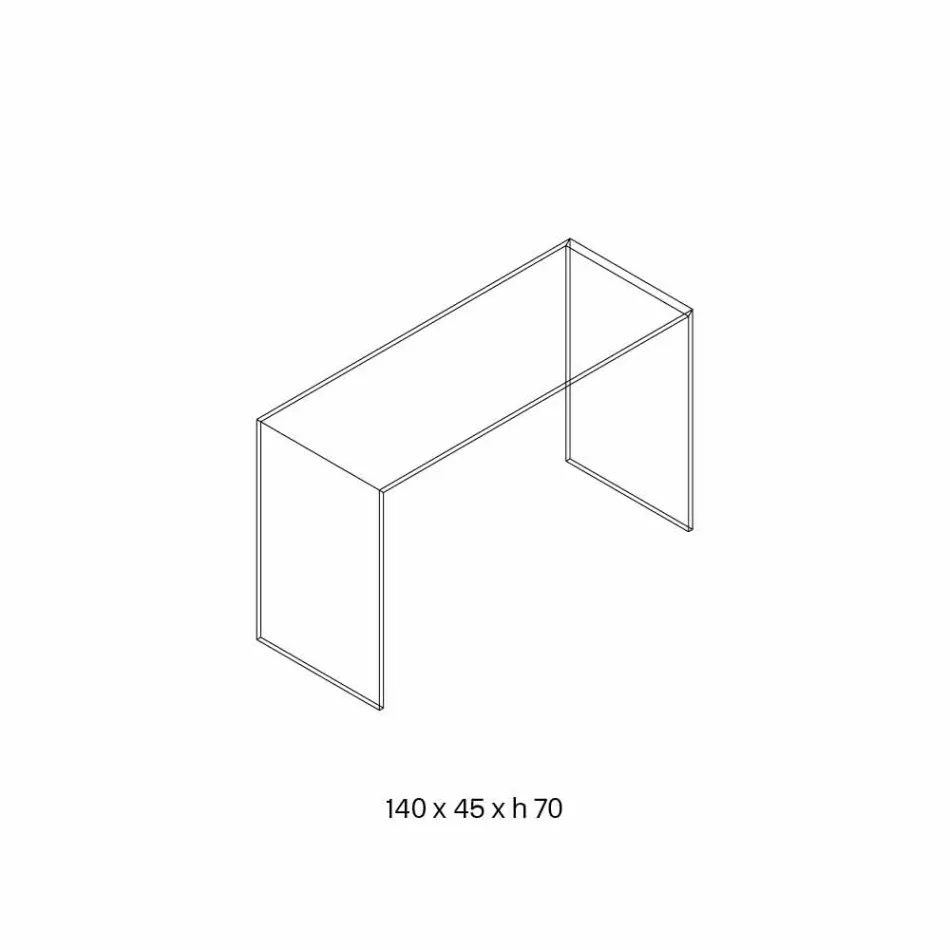Consola en vidrio extraclaro elegante diseño minimalista 2 dimensiones - Selex Viadurini