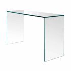 Consola en vidrio extraclaro elegante diseño minimalista 2 dimensiones - Selex Viadurini