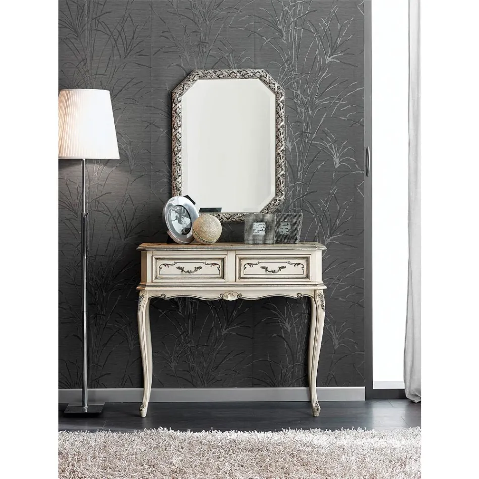 Consola de entrada clásica en madera con cajones Made in Italy - Richard Viadurini