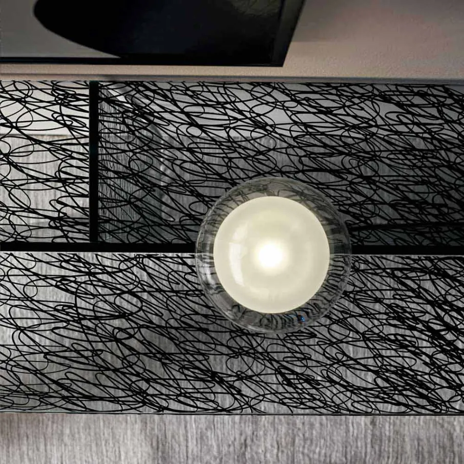 Consola de entrada de diseño de vidrio decorado extralight Made in Italy - Sestola Viadurini