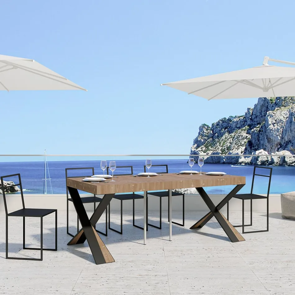 Consola moderna extensible a 300 cm con estructura antracita Made in Italy - Avventura Viadurini