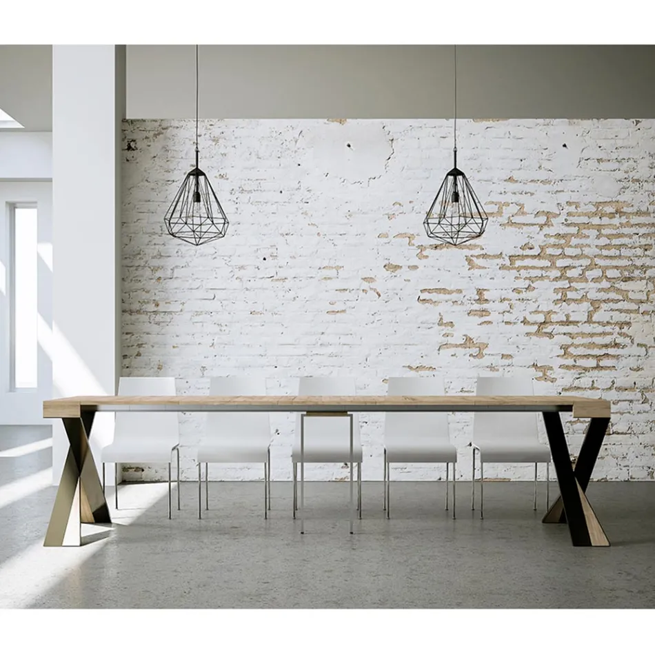 Consola moderna extensible a 300 cm con estructura antracita Made in Italy - Avventura Viadurini