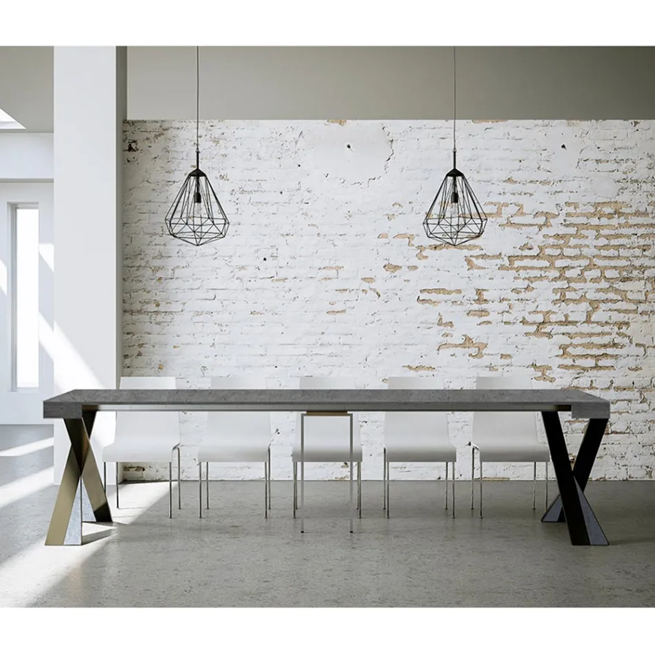 Consola moderna extensible a 300 cm con estructura antracita Made in Italy - Avventura Viadurini