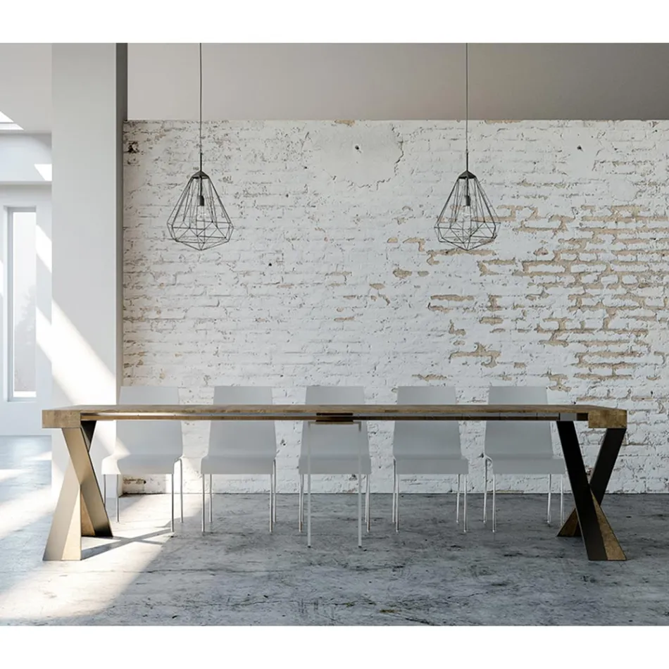 Consola moderna extensible a 300 cm con estructura antracita Made in Italy - Avventura Viadurini