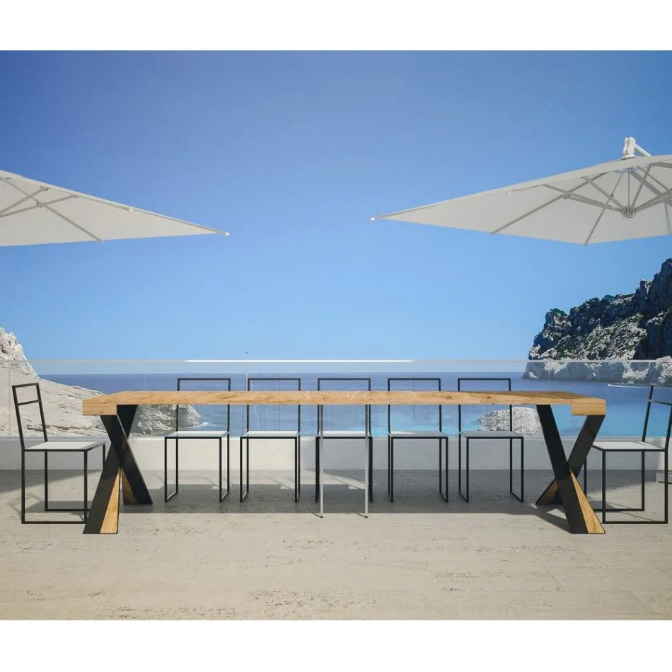 Consola moderna extensible a 300 cm con estructura antracita Made in Italy - Avventura Viadurini