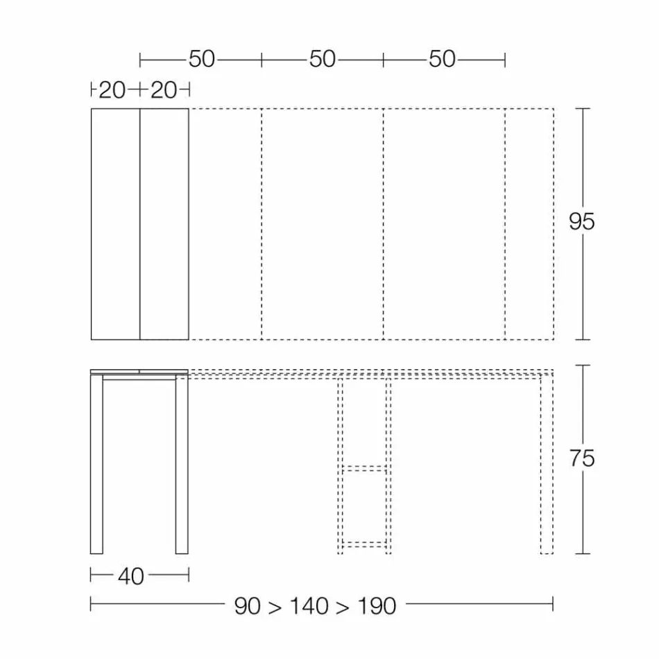 Consola moderna extensible en madera de roble y metal Made in Italy - Nappo Viadurini