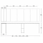 Consola moderna extensible en madera de roble y metal Made in Italy - Nappo Viadurini