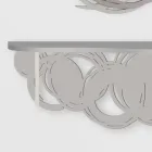 Consola de diseño moderno en arena y madera beige para montaje en pared - Orbit Viadurini