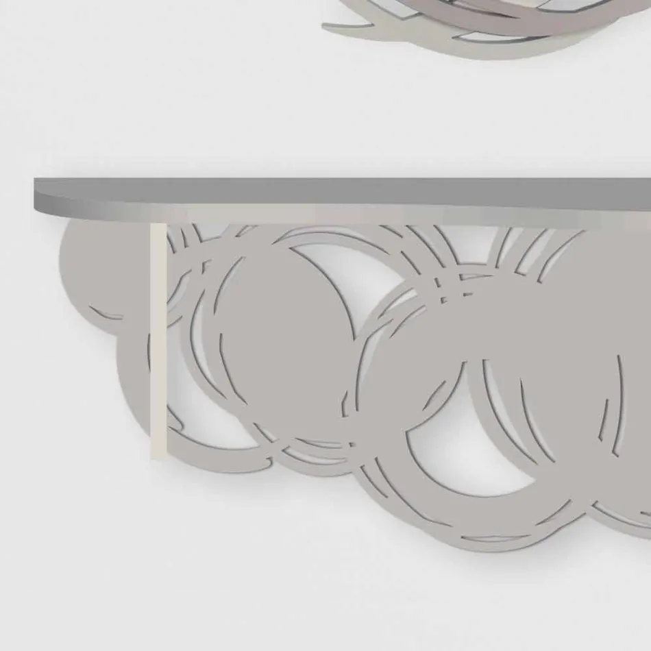 Consola de diseño moderno en arena y madera beige para montaje en pared - Orbit Viadurini