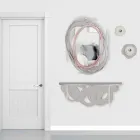 Consola de diseño moderno en arena y madera beige para montaje en pared - Orbit Viadurini