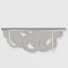 Consola de diseño moderno en arena y madera beige para montaje en pared - Orbit Viadurini