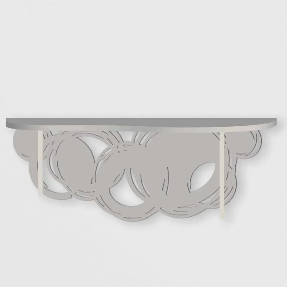 Consola de diseño moderno en arena y madera beige para montaje en pared - Orbit Viadurini