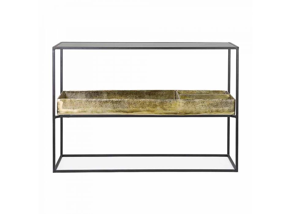 Consola de diseño moderno y elegante en acero y vidrio Homemotion - Malpensa Viadurini