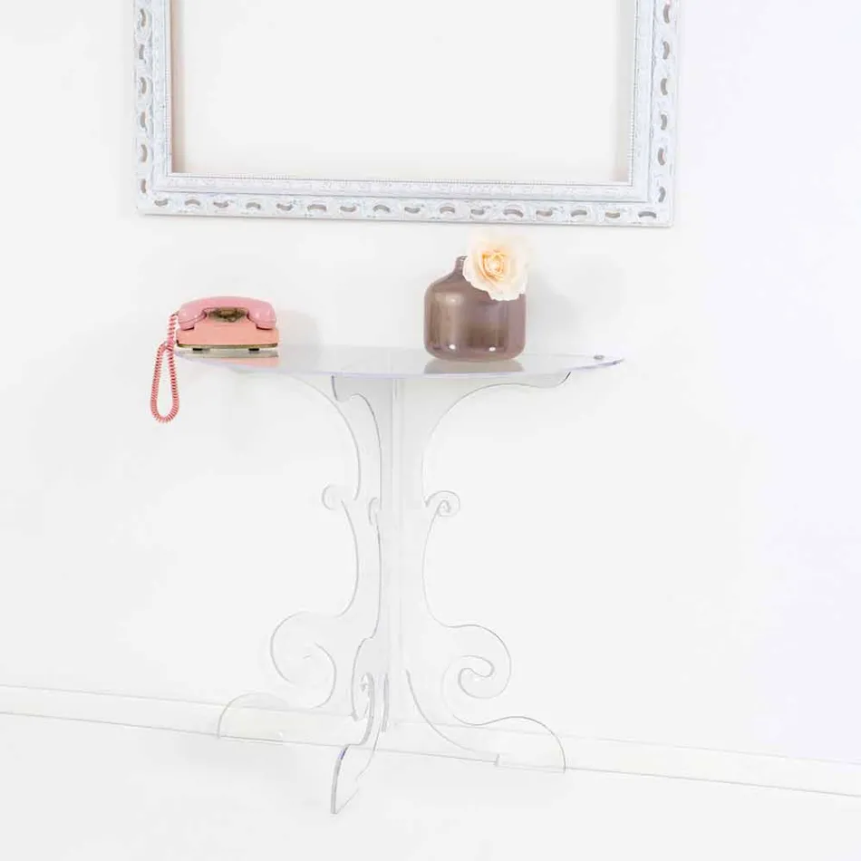 Consola moderna en plexiglás transparente producido en Italia, Belfiore Viadurini