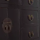 Consola de madera de olmo negro de diseño vintage con 5 cajones Homemotion - Sonten Viadurini