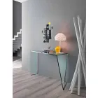 Consola para entrada moderna en vidrio extralight Made in Italy - Rosalia Viadurini