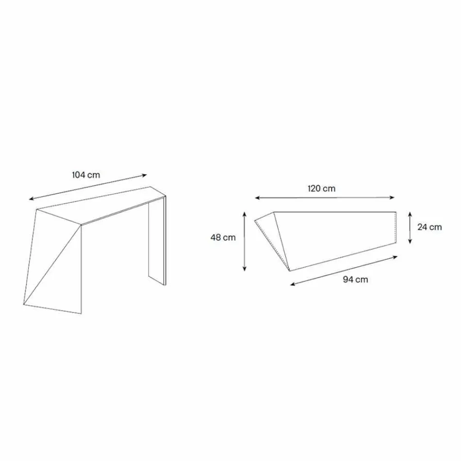 Consola para entrada moderna en vidrio extralight Made in Italy - Rosalia Viadurini