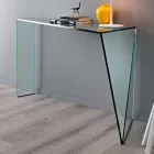 Consola para entrada moderna en vidrio extralight Made in Italy - Rosalia Viadurini