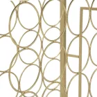 Consola Portabotellas de Vidrio con Estructura de Hierro Dorado - Vicio Viadurini