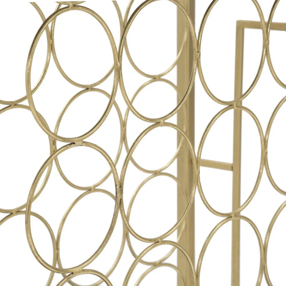 Consola Portabotellas de Vidrio con Estructura de Hierro Dorado - Vicio Viadurini