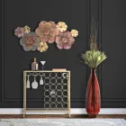 Consola Portabotellas de Vidrio con Estructura de Hierro Dorado - Vicio Viadurini