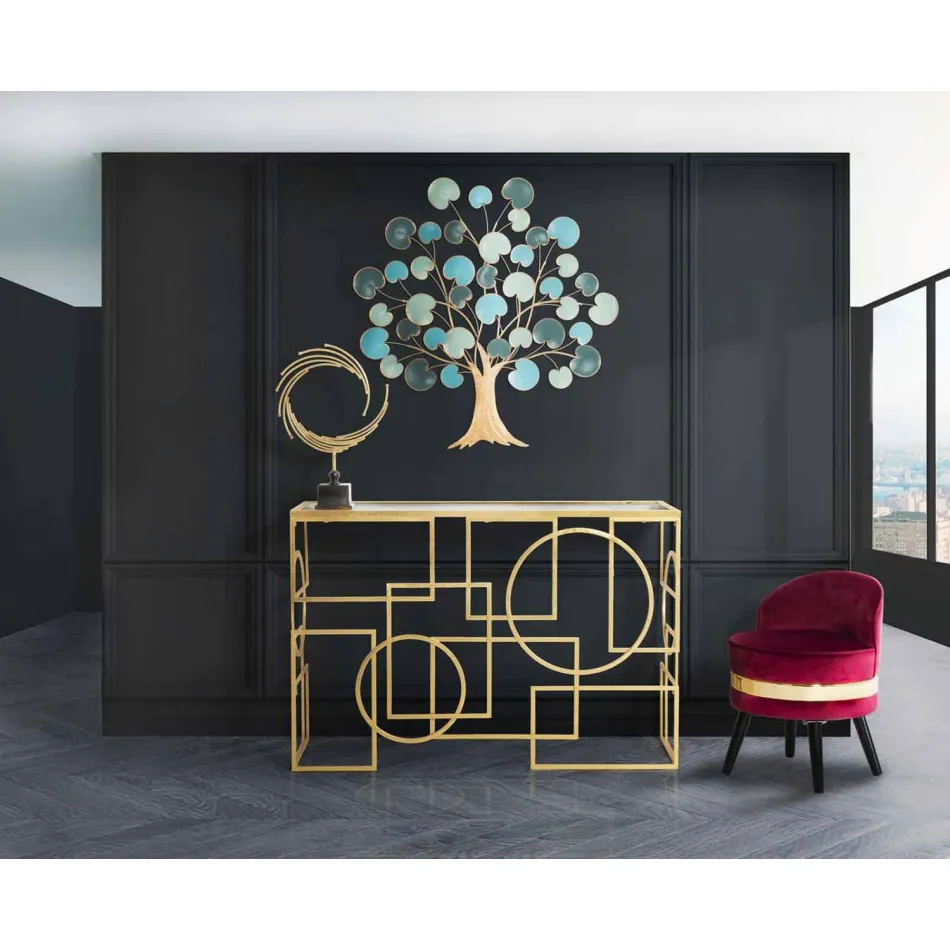 Consola rectangular de diseño moderno en hierro y espejo - Billie Viadurini