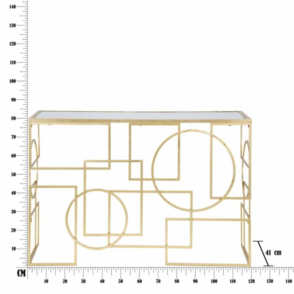 Consola rectangular de diseño moderno en hierro y espejo - Billie Viadurini