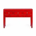 Consola Roja en Madera de Olmo con 3 Cajones Design Homemotion - Sonten Viadurini