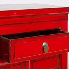 Consola Roja en Madera de Olmo con 3 Cajones Design Homemotion - Sonten Viadurini