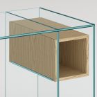 Escritorio consola en madera y vidrio extraclaro Made in Italy - Damiano Viadurini