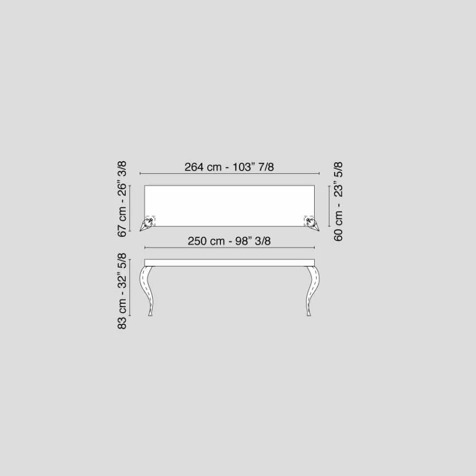 Consola de MDF de estilo contemporáneo y acero Luigi Viadurini