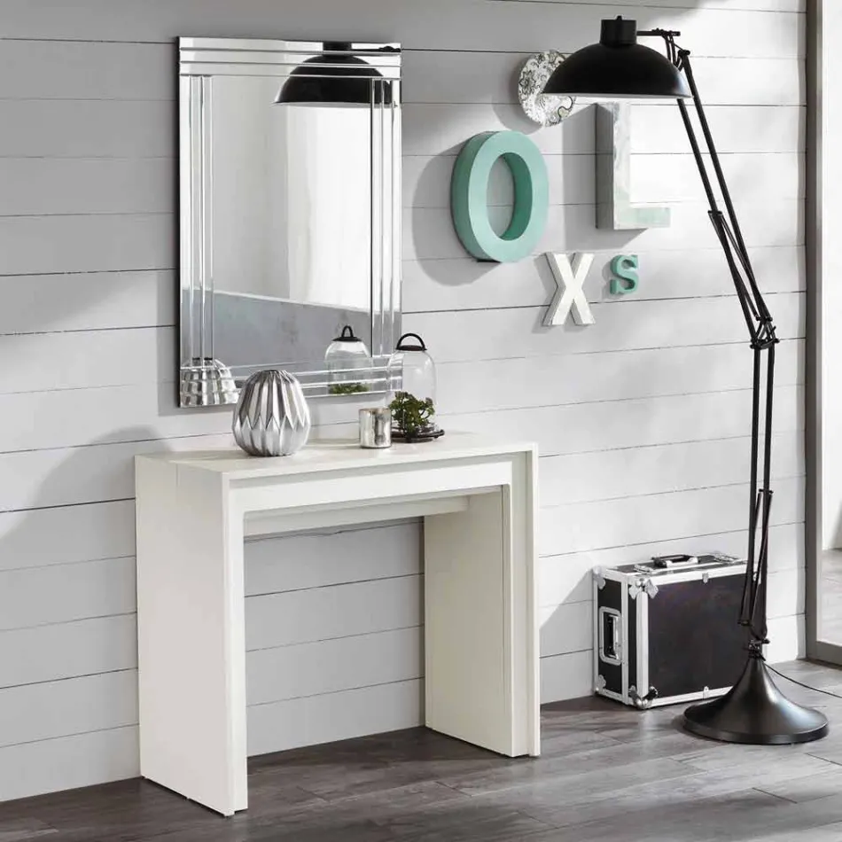 Consola extensible / mesa de comedor, l. 42.50 / 302.50xp.90 cm, Alvaro Viadurini