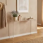Consola Alarico de plexiglás transparente con diseño moderno, fabricada en Italia. Viadurini
