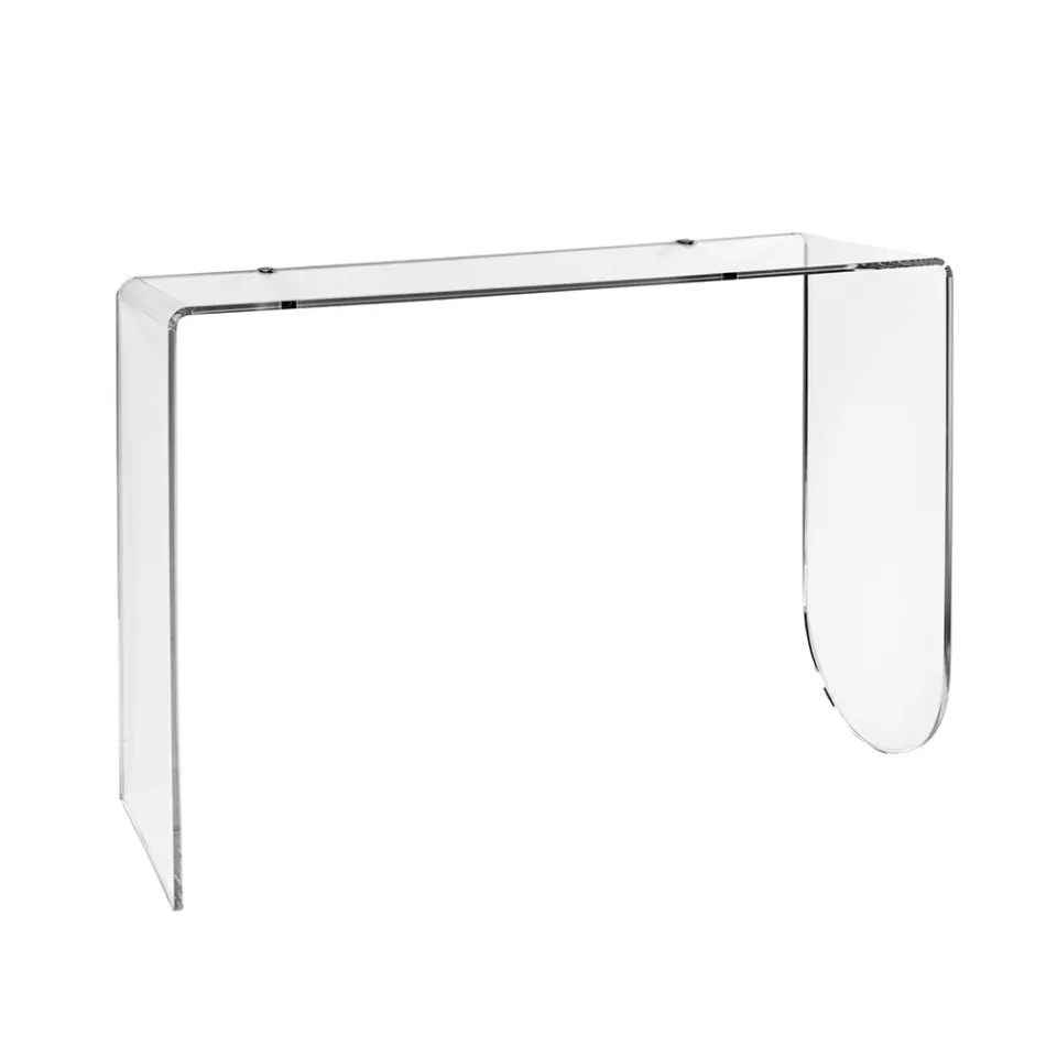 Consola Alarico de plexiglás transparente con diseño moderno, fabricada en Italia. Viadurini