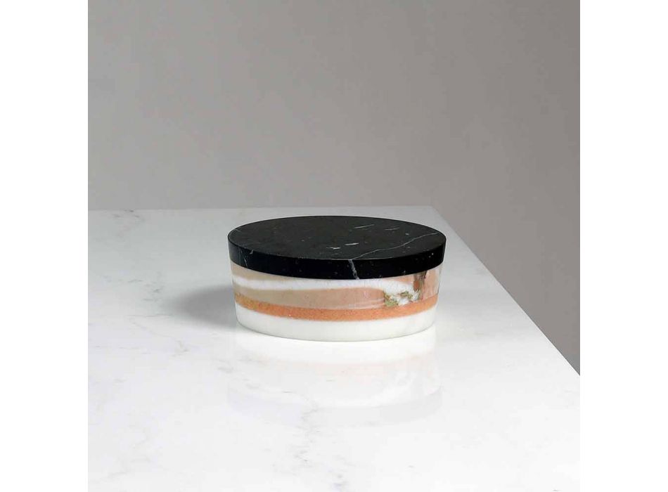 Contenedor de centro de mesa de mármol laminado de lujo italiano - Leonida Viadurini
