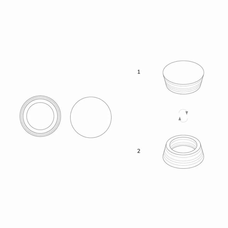 Contenedor de centro de mesa de mármol laminado de lujo italiano - Leonida Viadurini