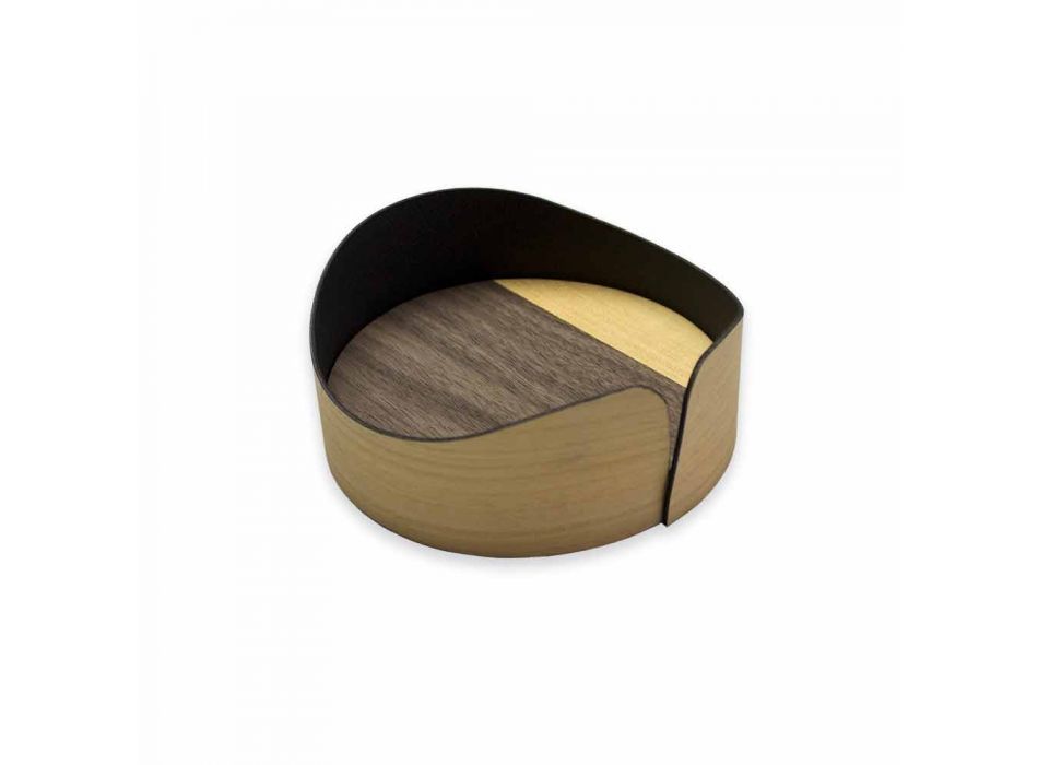 Caja Circular Moderna en Madera Real Made in Italy - Stan Viadurini