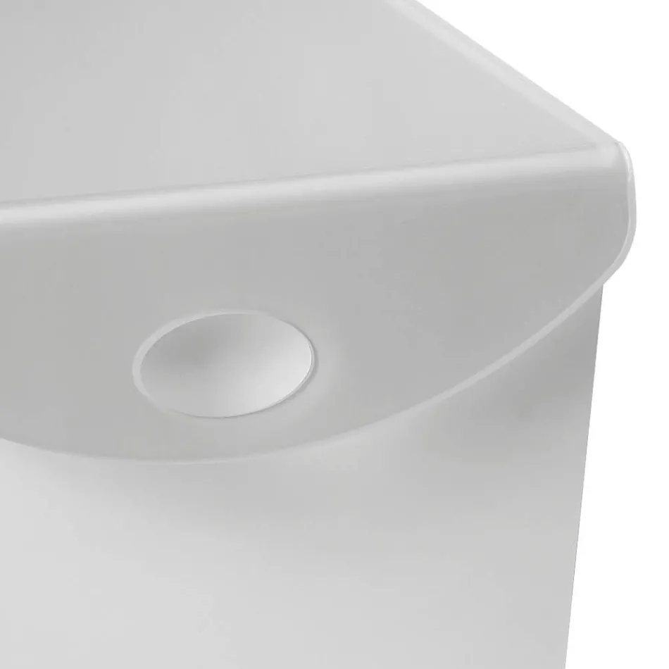 Cesto de ropa en madera y cristal acrílico coloreado - Brugio Viadurini