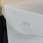 Cesto de ropa en madera y cristal acrílico coloreado - Brugio Viadurini