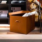 Caja de almacenamiento moderna en cuero regenerado Made in Italy - Gabry Viadurini