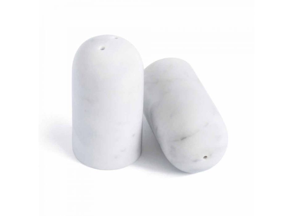 Contenedores de sal y pimienta en mármol de Carrara y Marquinia Made in Italy - Xino Viadurini
