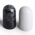 Contenedores de sal y pimienta en mármol de Carrara y Marquinia Made in Italy - Xino