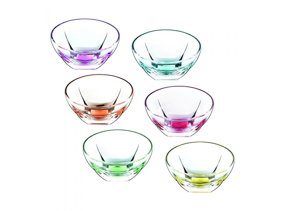Vasos de fruta o helado en Eco Crystal coloreado 13 piezas - Amalgama Viadurini
