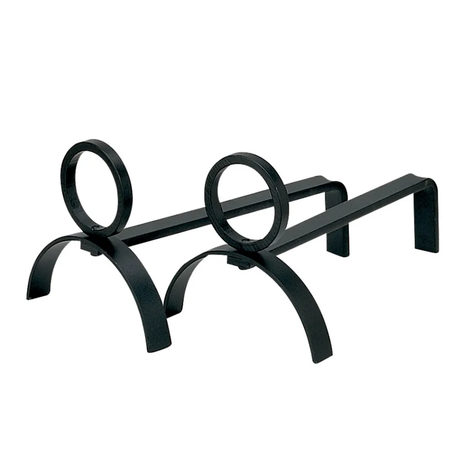 Par de morillos de chimenea de metal Altura 21 cm Made in Italy - Sari Viadurini