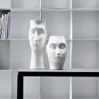 Par de adornos de cerámica con forma de cara, Made in Italy - Visage Viadurini