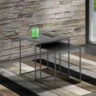 Par de Mesitas en Acero Pintado Antracita - Sospiro Viadurini
