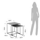 Par de Mesitas en Acero Pintado Antracita - Sospiro Viadurini